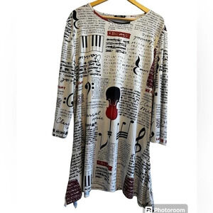 Lily by Firmiana Music Lovers Tunic or dress asymmetrical flutter sleeveSz 3XL
